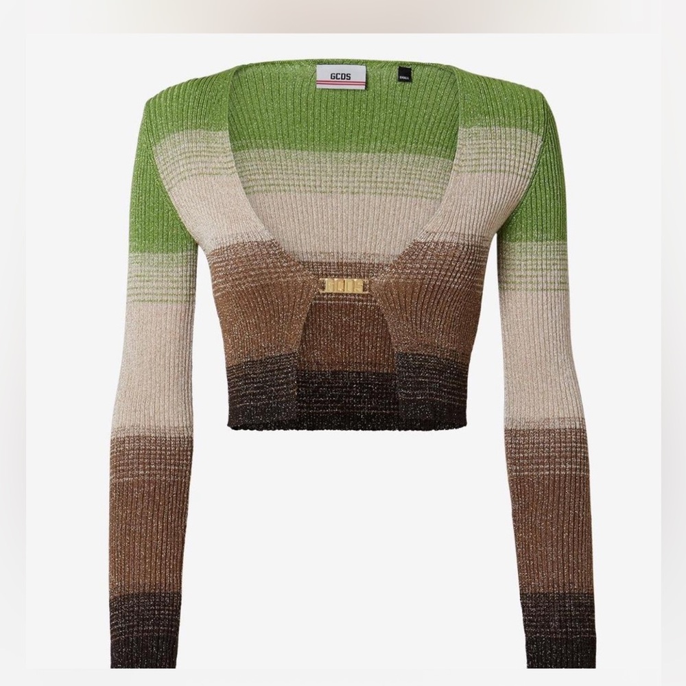 GCDS Lurex Degradé cropped Cardigan NWT sz S